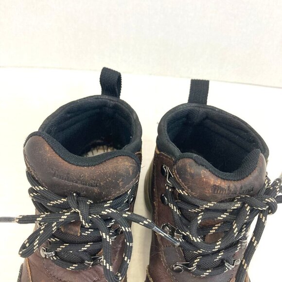 Timberland Hiking Boots Toddler Sz 10.5 Brown Black Leather Lace-Up Boots 22813M - Picture 8 of 12
